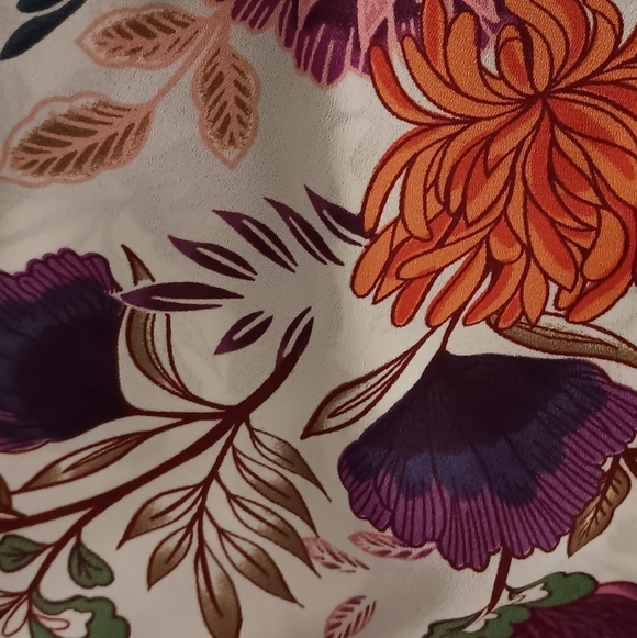 INC International Concepts Purple and Brown Off Shoulder Floral Blouse - Picture 5 of 7